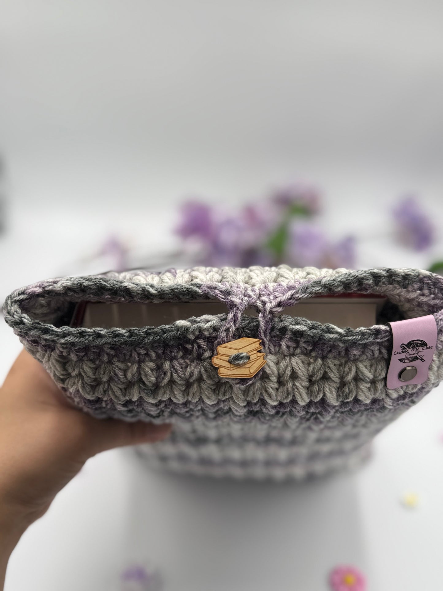 Purple & Grey Large Book Sleeve