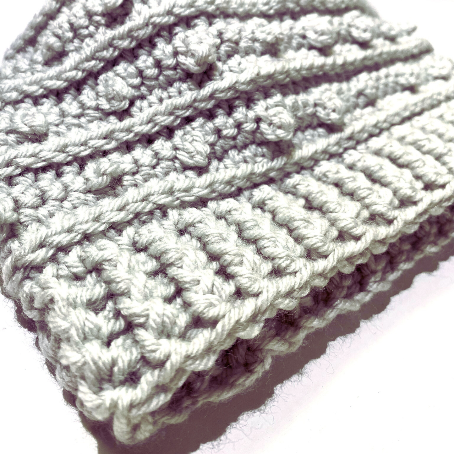 Light Gray Adult Picot Beanie