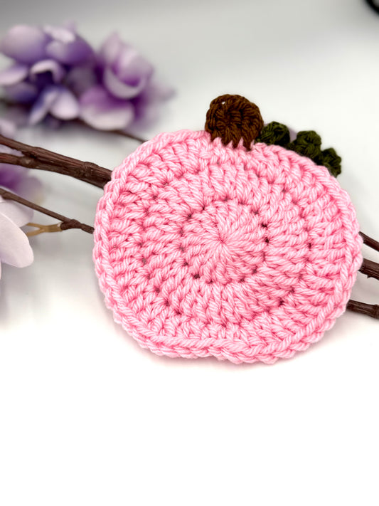 Pink Pumpkin Coaster Set with Vine
