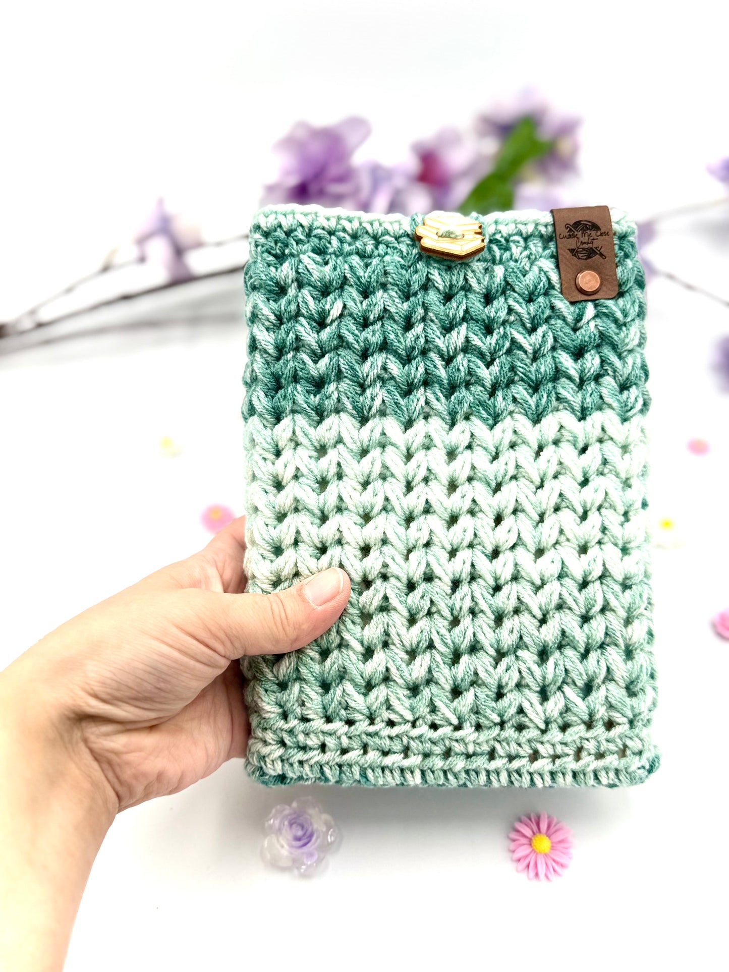 Teal Stripe Small Book Sleeve