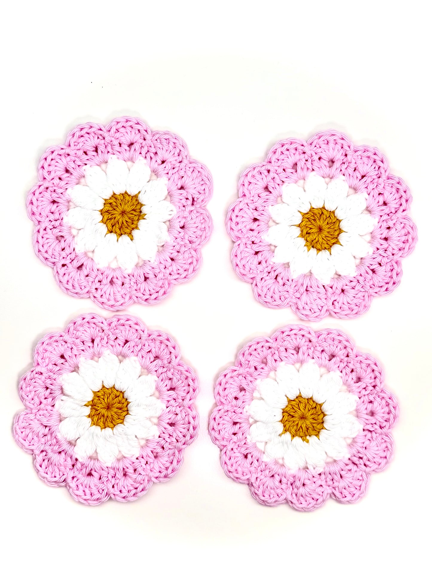 Pink Daisy Coaster Set