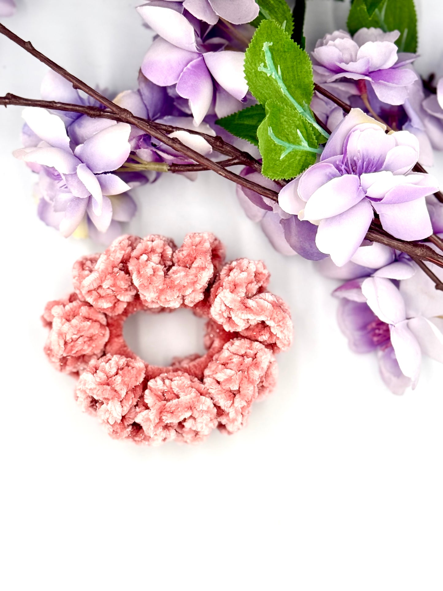 Dusty Blush Sparkle Scrunchie