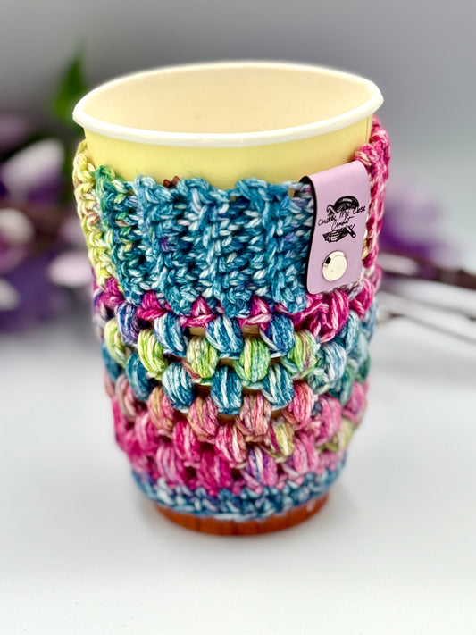 Pink, Green, and Purple Cup Cozy