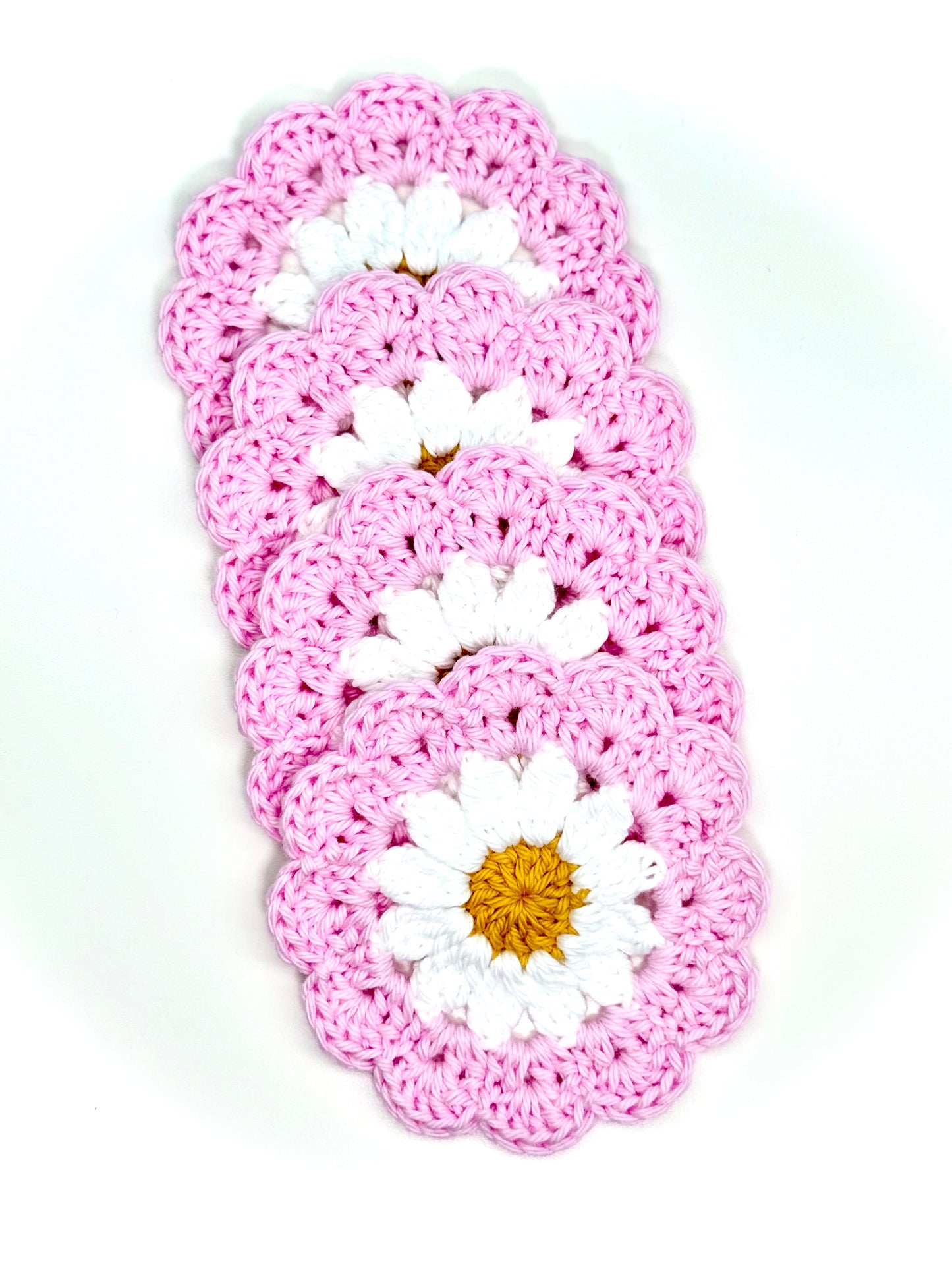 Pink Daisy Coaster Set