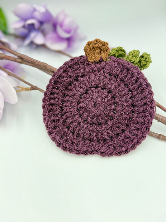 Plum Pumpkin Coaster with Vine
