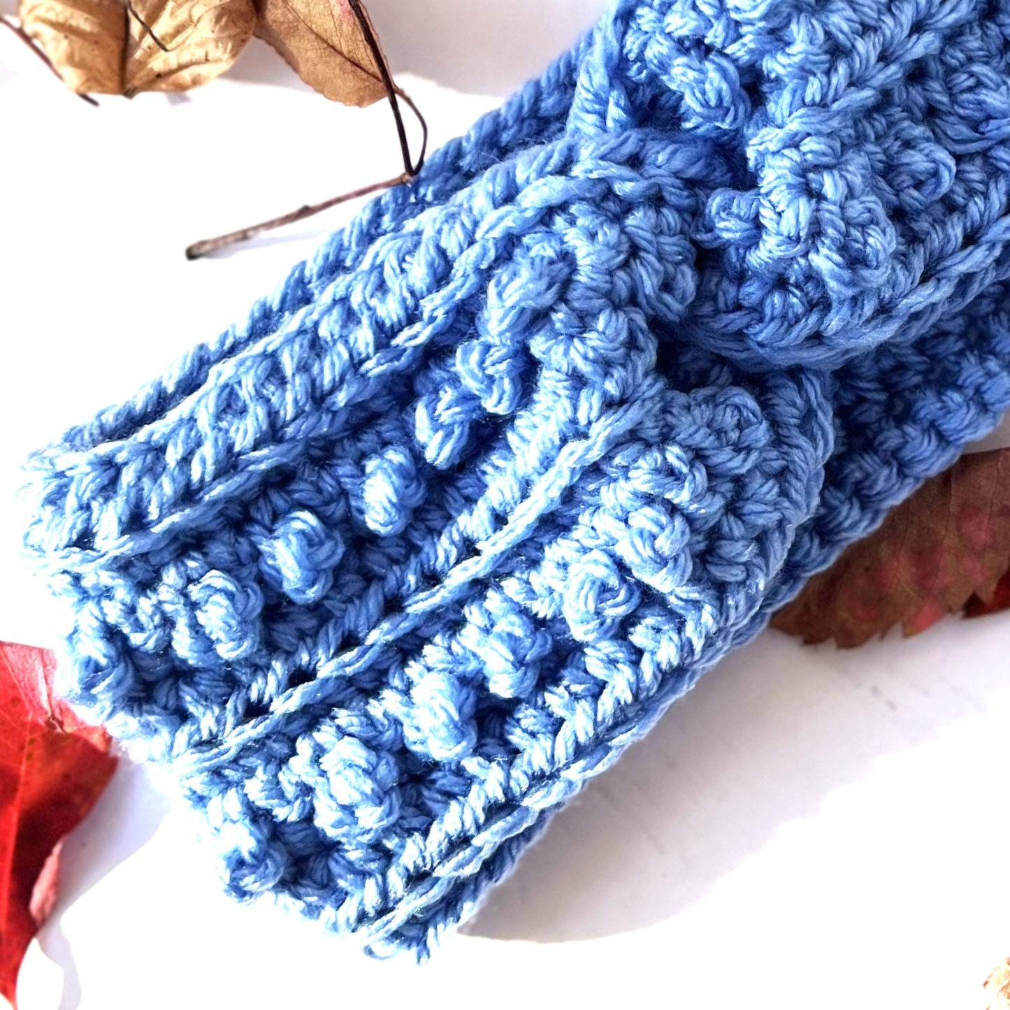 Medium Blue Adult Picot Ear Warmer