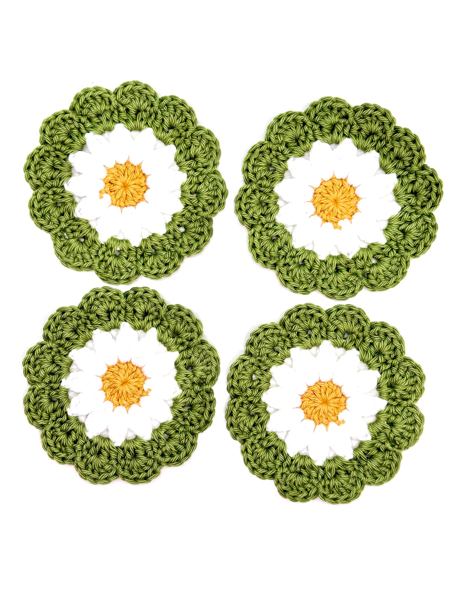 Sage Daisy Coaster Set