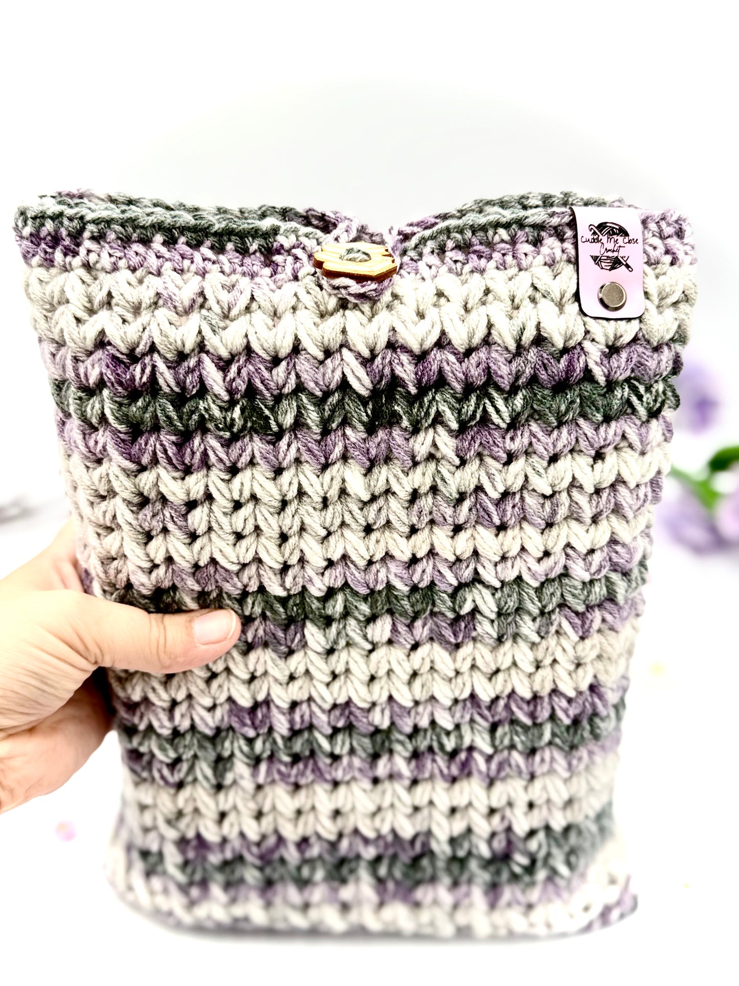 Purple & Grey XL Book Sleeve