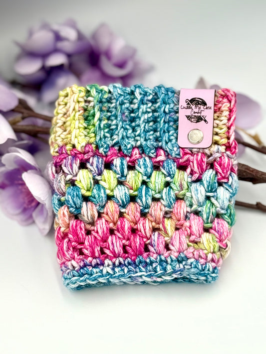 Pink, Green, and Purple Cup Cozy
