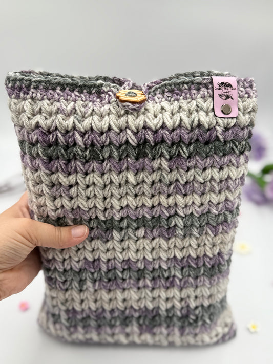 Purple & Grey Large Book Sleeve