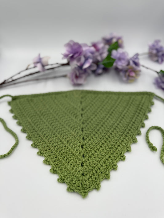DISCONTINUED Light Sage Picot Bandana