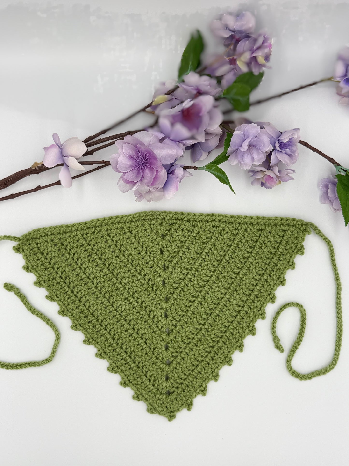 DISCONTINUED Light Sage Picot Bandana