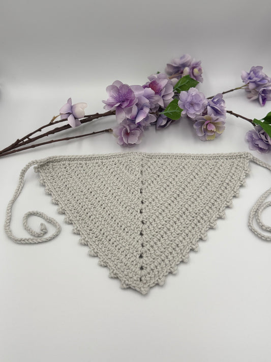 DISCONTINUED Light Gray Picot Bandana