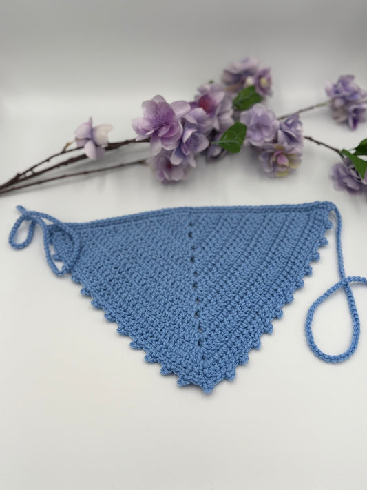 DISCONTINUED Medium Blue Picot Bandana