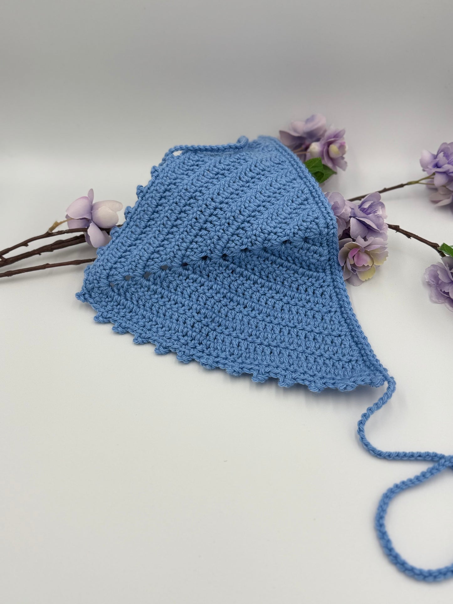 DISCONTINUED Medium Blue Picot Bandana