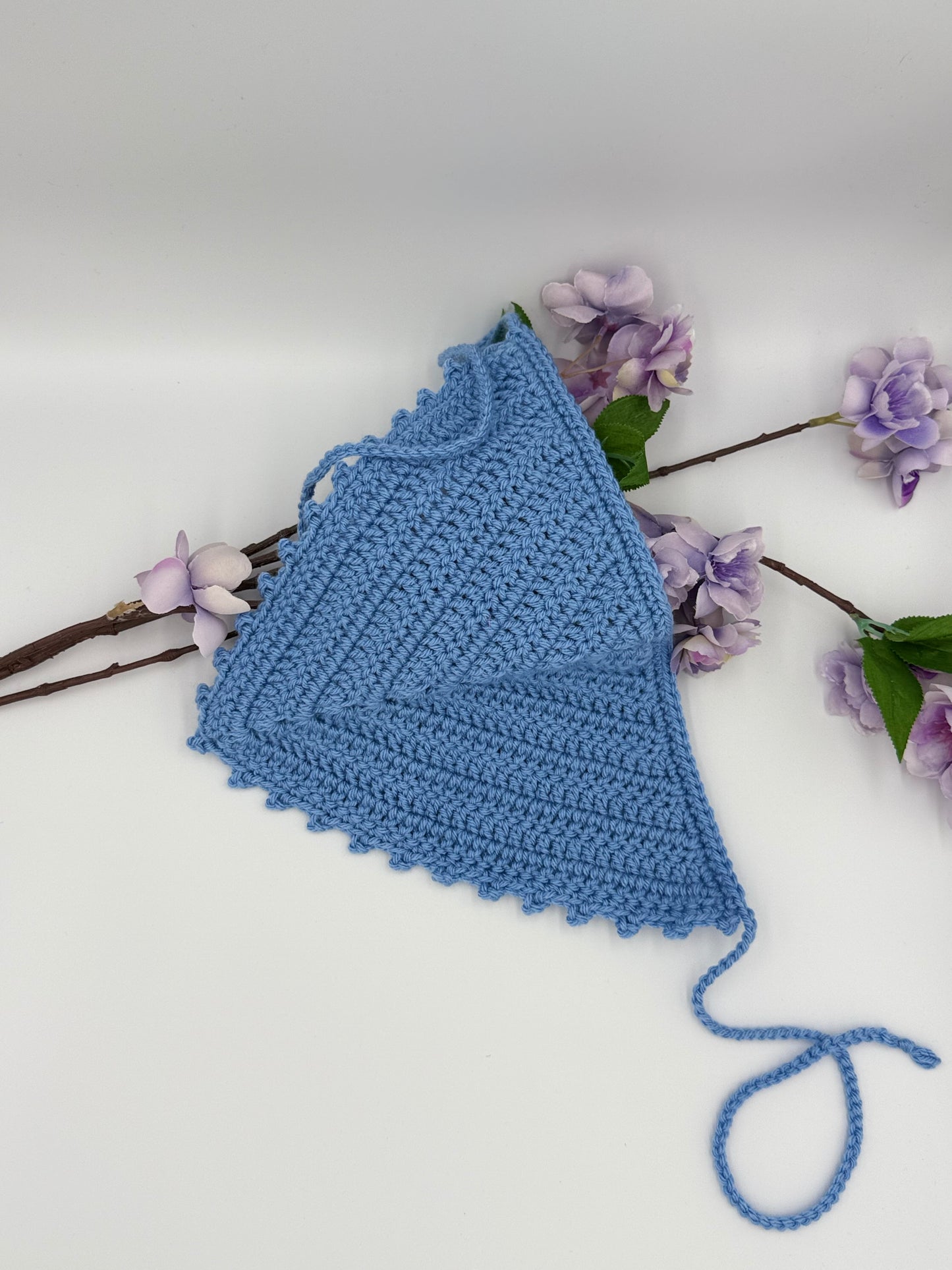 DISCONTINUED Medium Blue Picot Bandana