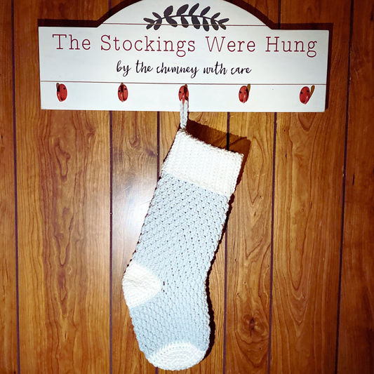 Light Gray Large Christmas Stocking