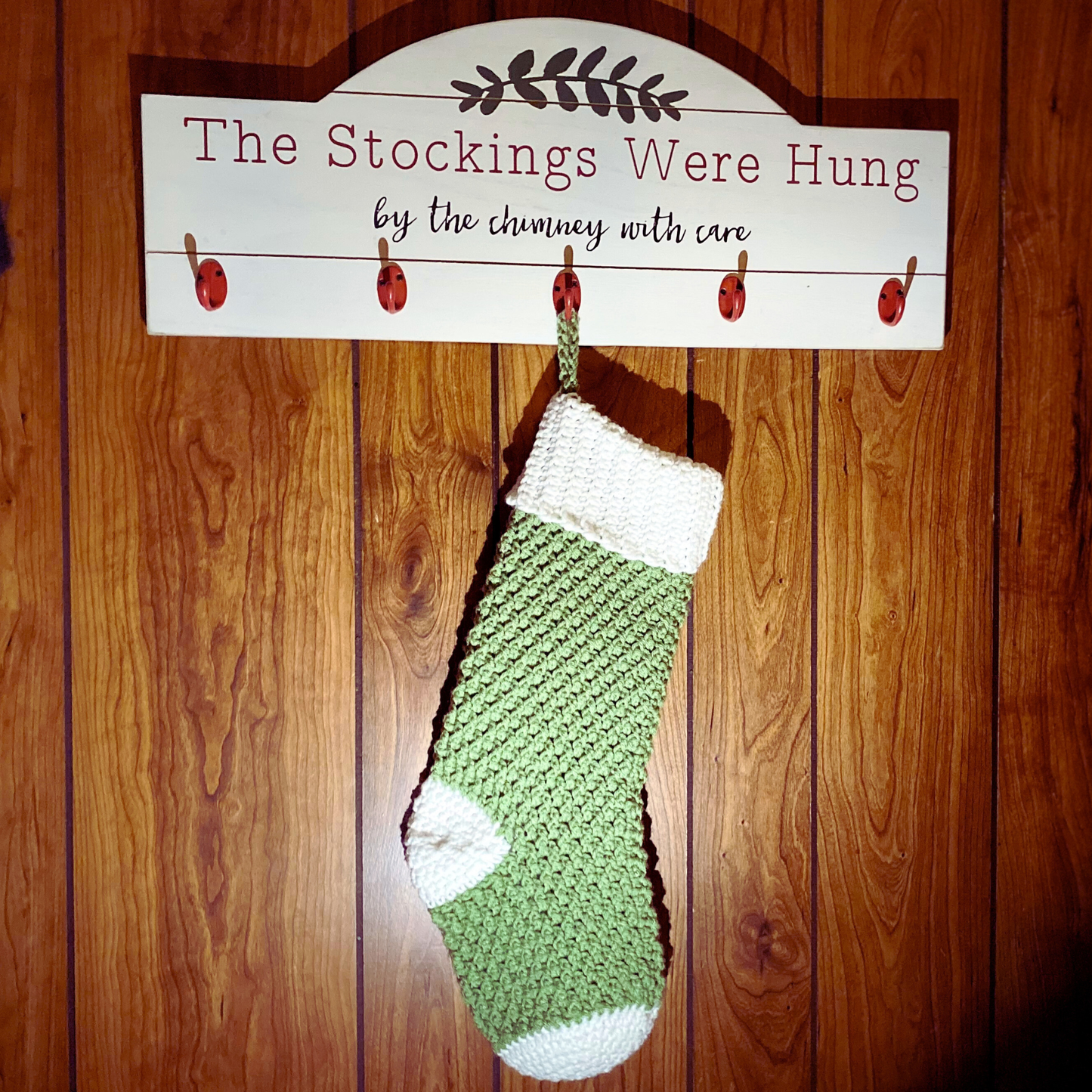 Light Sage Large Christmas Stocking