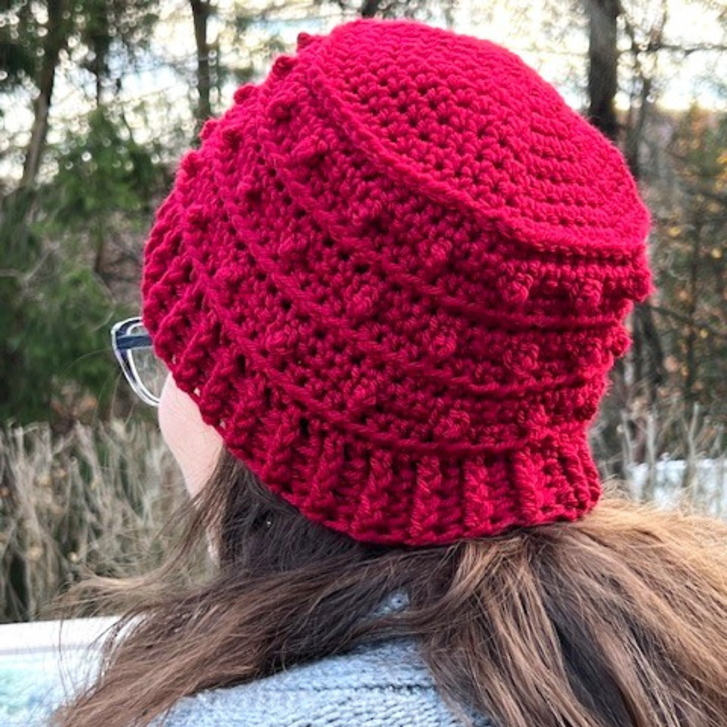 Cranberry Adult Picot Beanie