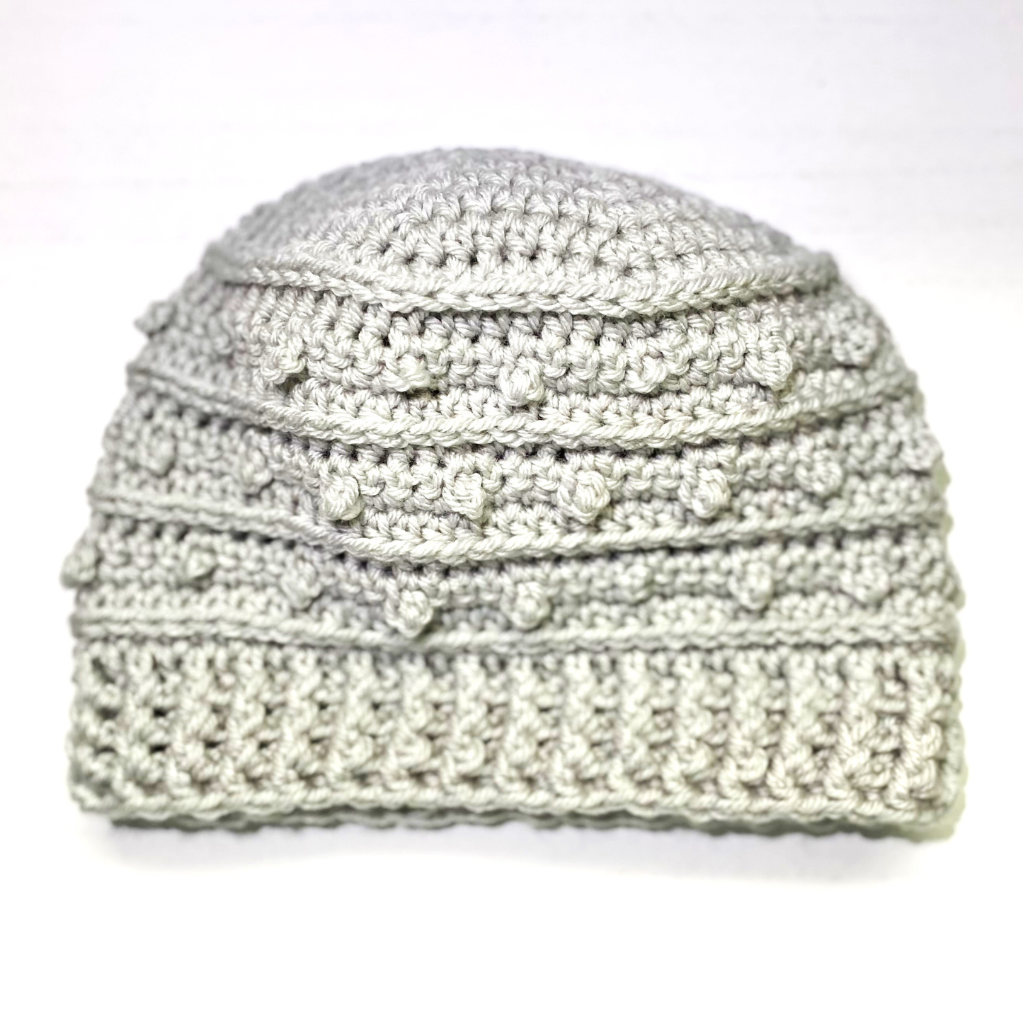 Light Gray Adult Picot Beanie